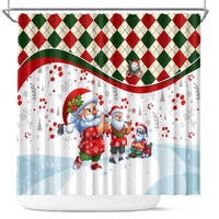 Santa Golf Club Shower Curtain Christmas Winter Style