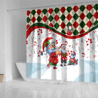 Santa Golf Club Shower Curtain Christmas Winter Style