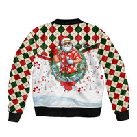 Santa Golf Club Sleeve Zip Bomber Jacket Christmas Winter Style - Wonder Print Shop