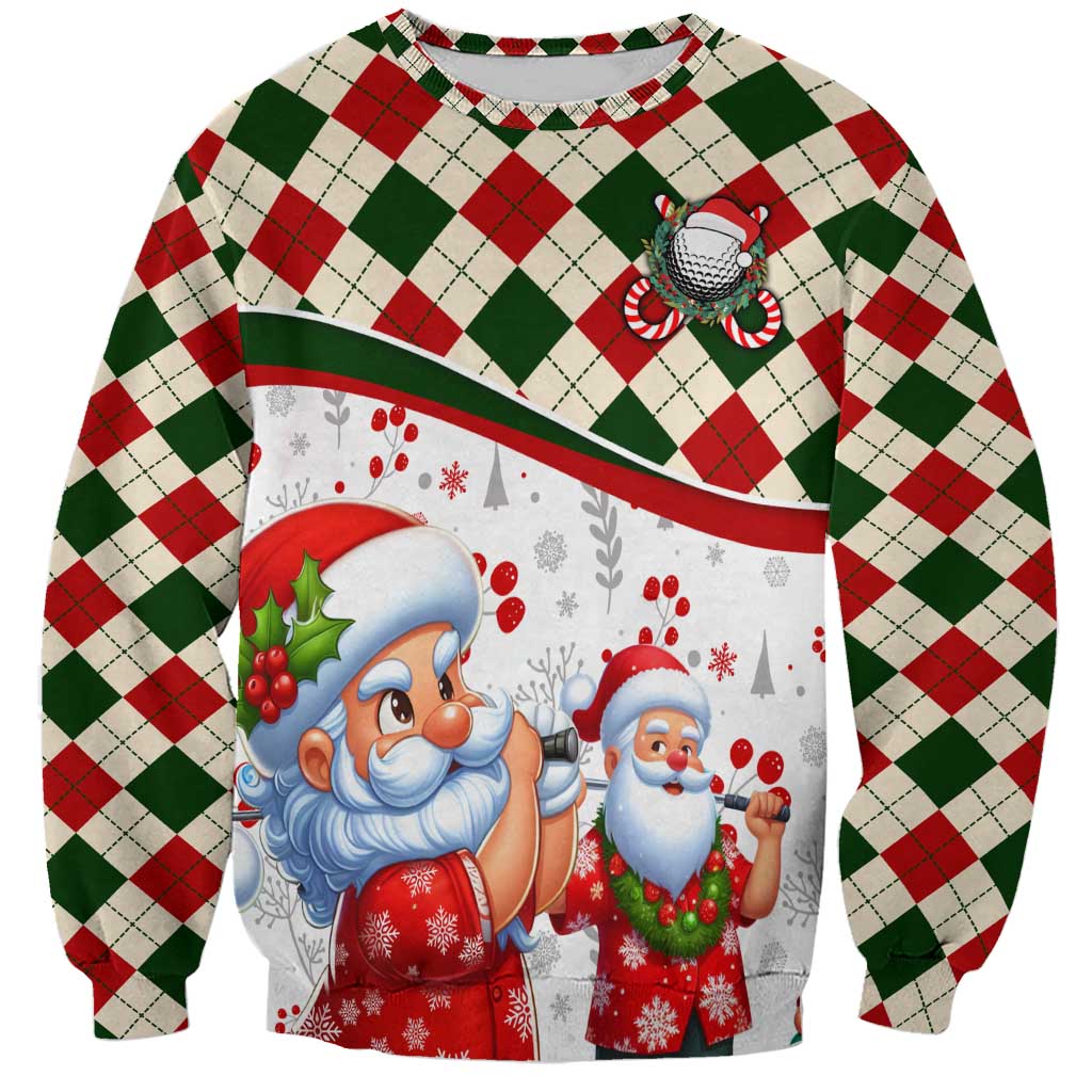 Santa Golf Club Sweatshirt Christmas Winter Style - Wonder Print Shop