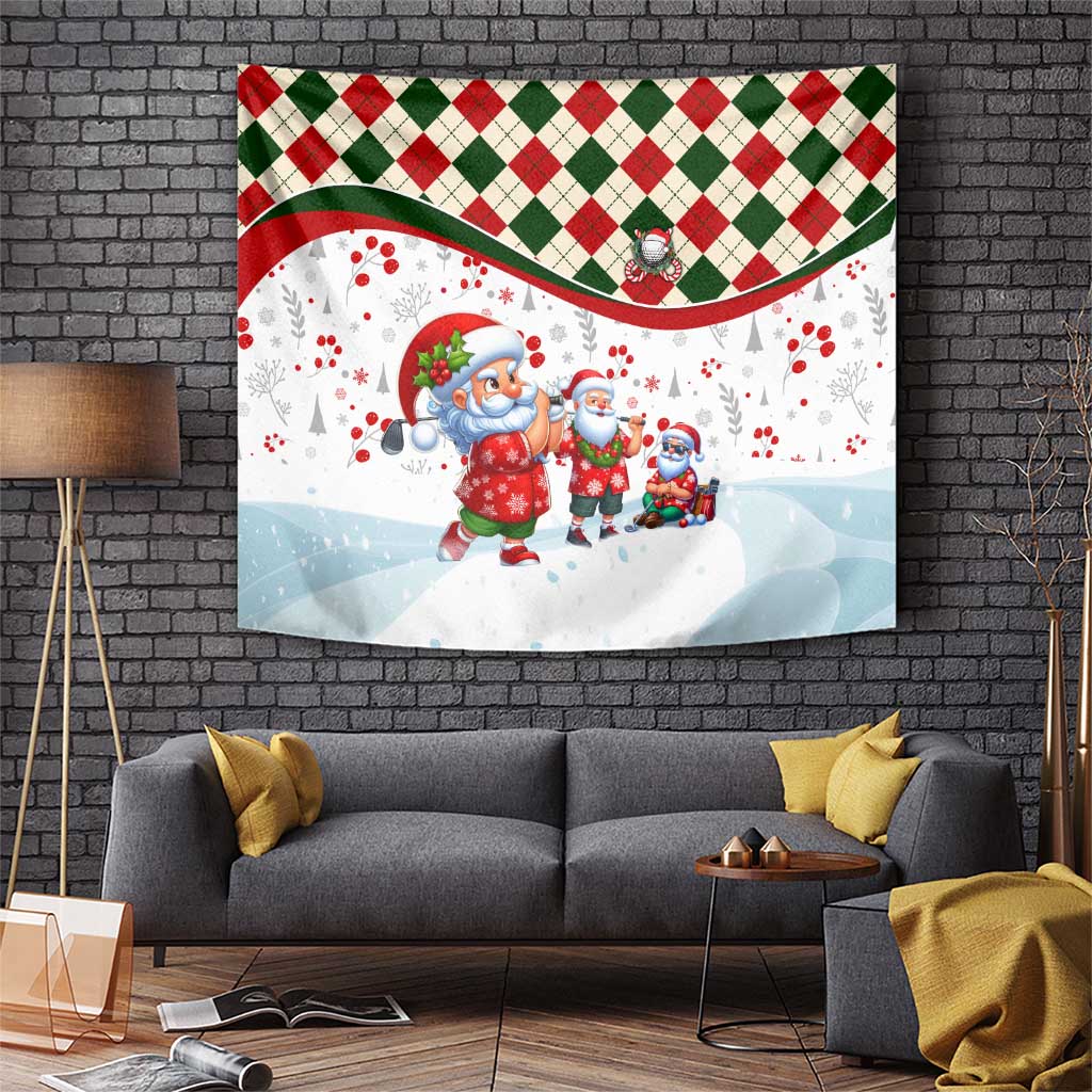 Santa Golf Club Tapestry Christmas Winter Style - Wonder Print Shop