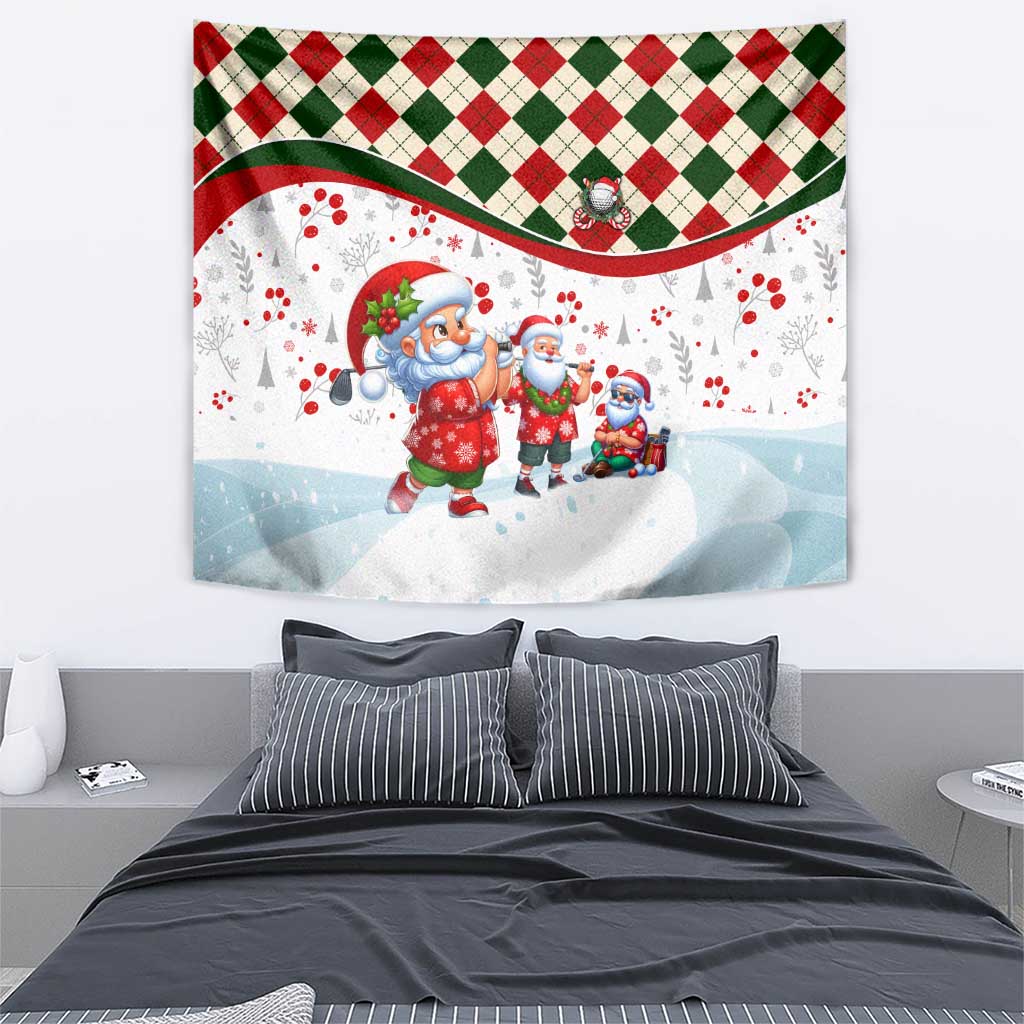 Santa Golf Club Tapestry Christmas Winter Style - Wonder Print Shop