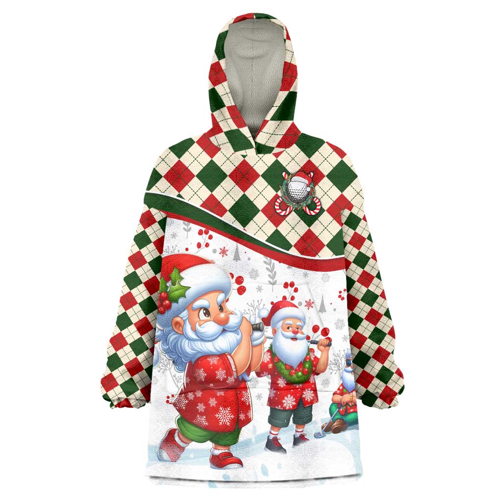 Santa Golf Club Wearable Blanket Hoodie Christmas Winter Style - Wonder Print Shop