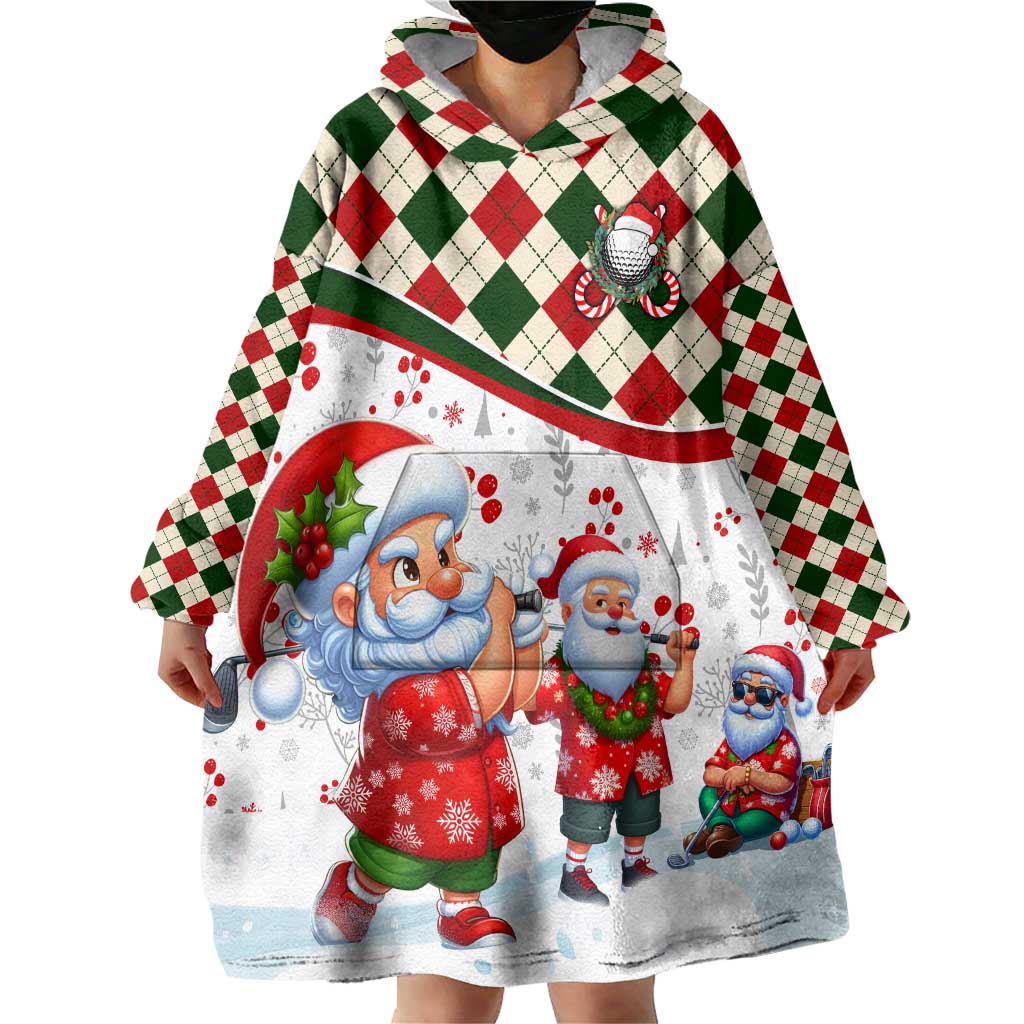 Santa Golf Club Wearable Blanket Hoodie Christmas Winter Style - Wonder Print Shop