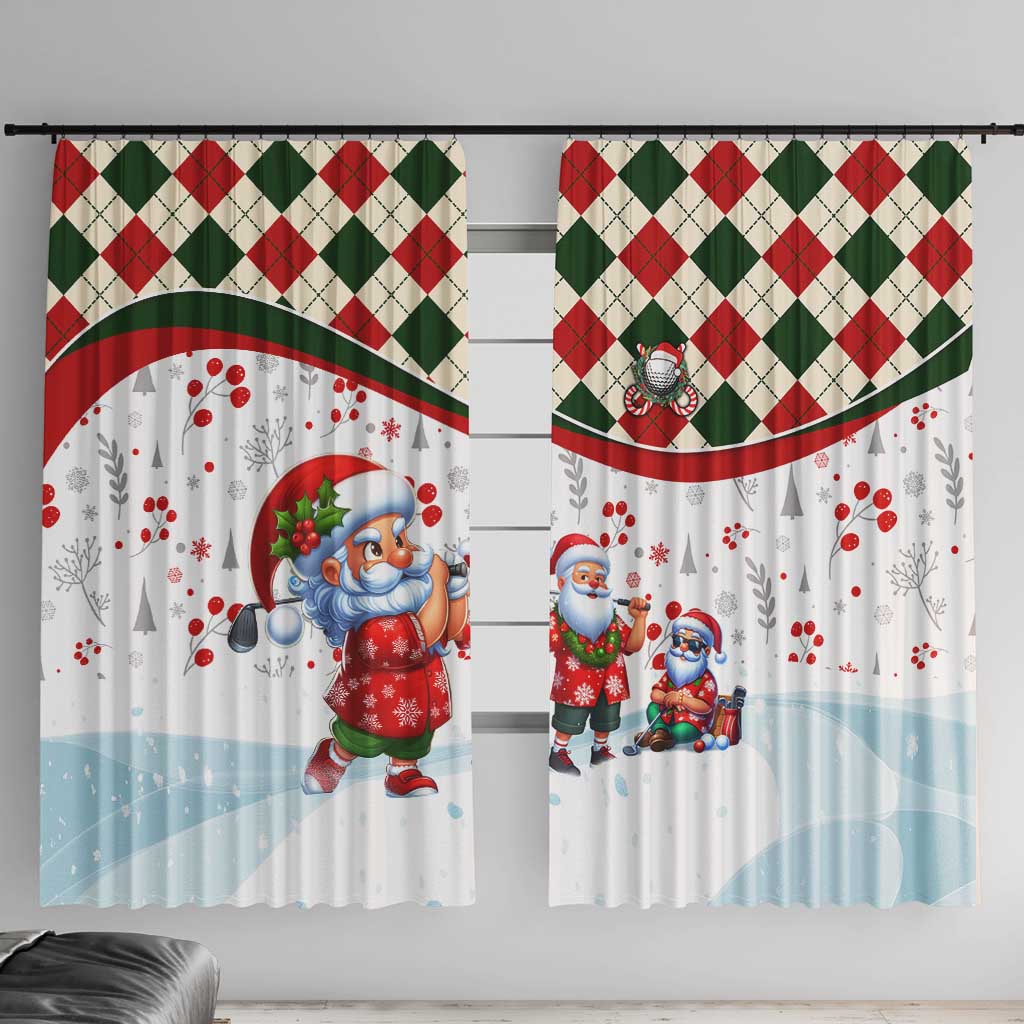 Santa Golf Club Window Curtain Christmas Winter Style - Wonder Print Shop