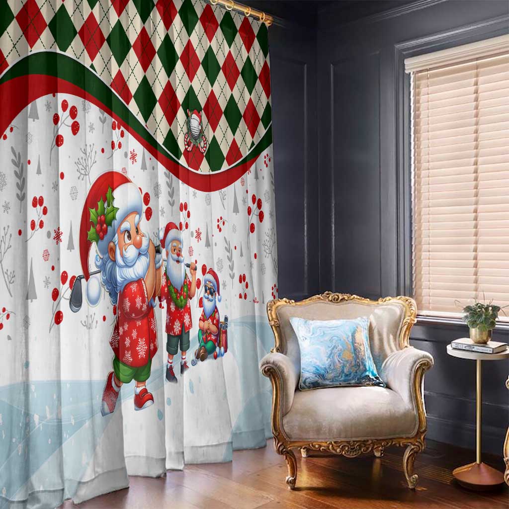 Santa Golf Club Window Curtain Christmas Winter Style - Wonder Print Shop