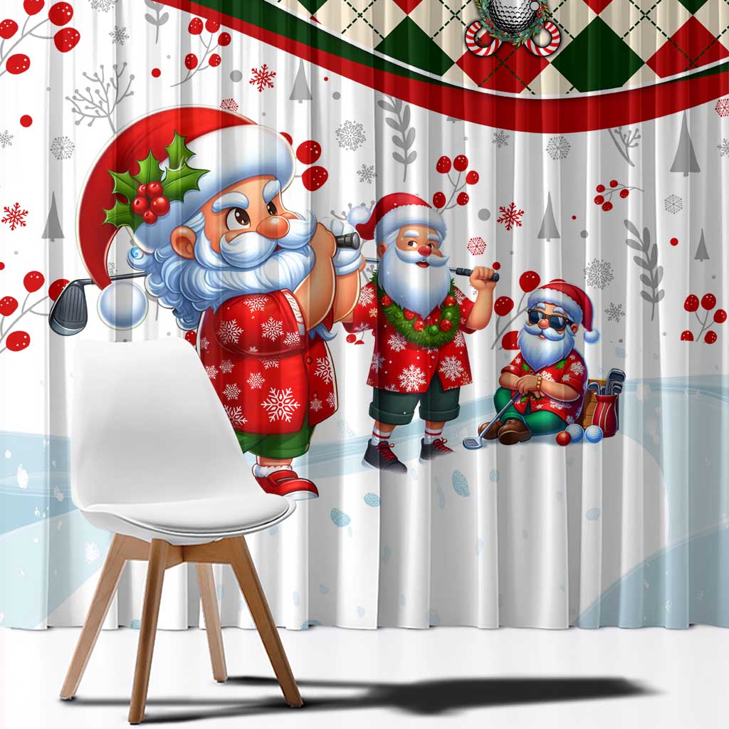 Santa Golf Club Window Curtain Christmas Winter Style - Wonder Print Shop