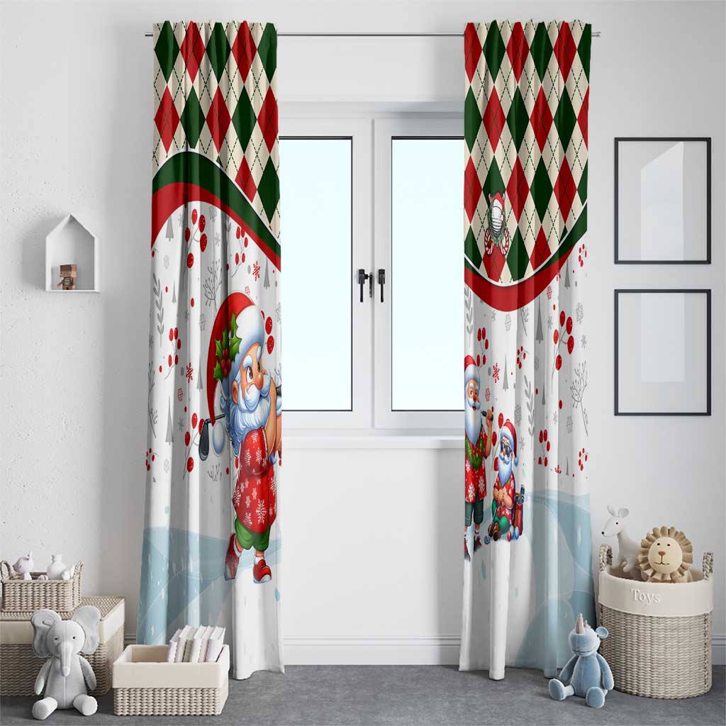 Santa Golf Club Window Curtain Christmas Winter Style - Wonder Print Shop