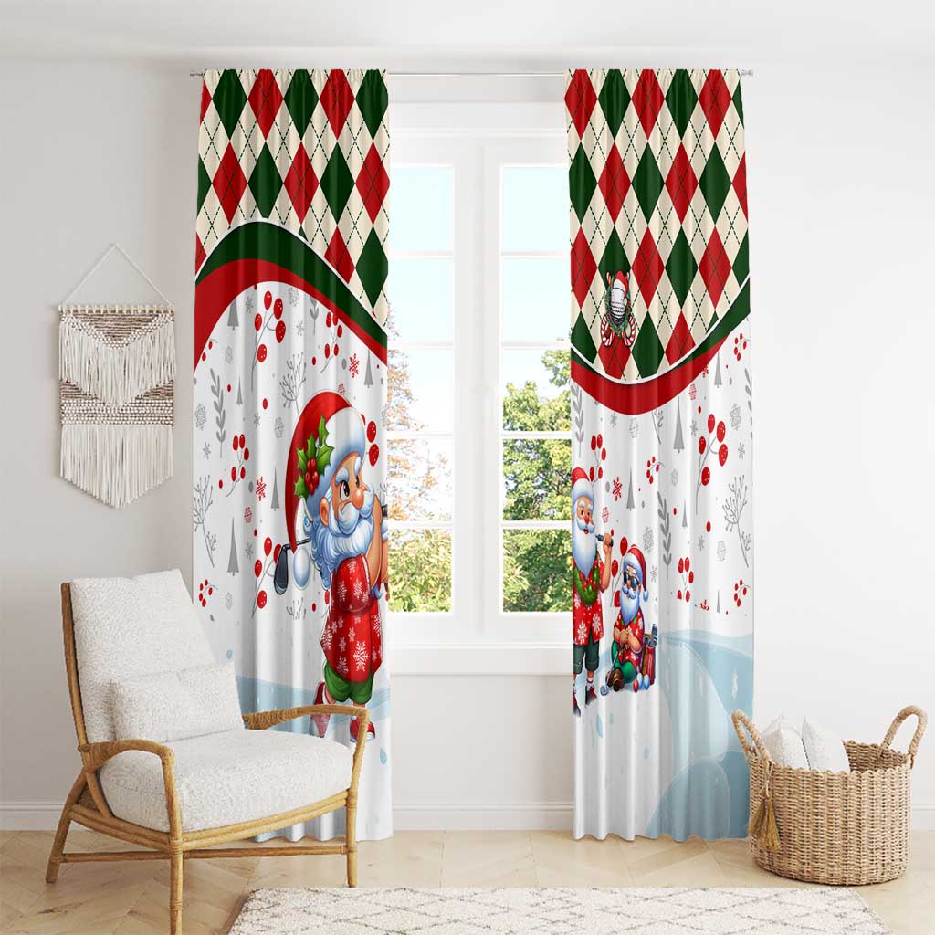 Santa Golf Club Window Curtain Christmas Winter Style - Wonder Print Shop