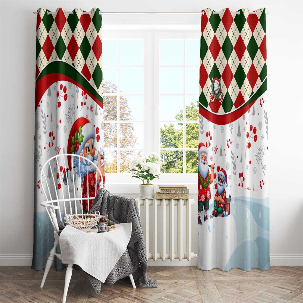 Santa Golf Club Window Curtain Christmas Winter Style - Wonder Print Shop