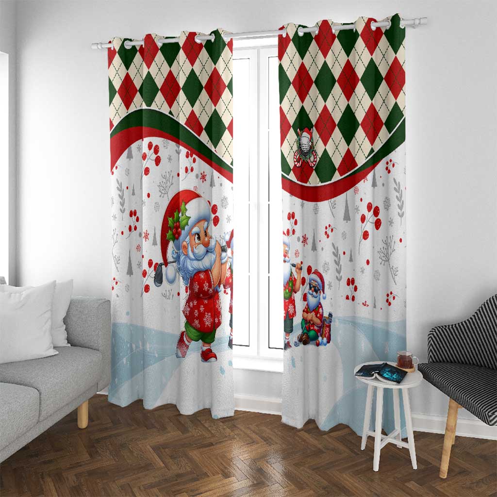 Santa Golf Club Window Curtain Christmas Winter Style - Wonder Print Shop