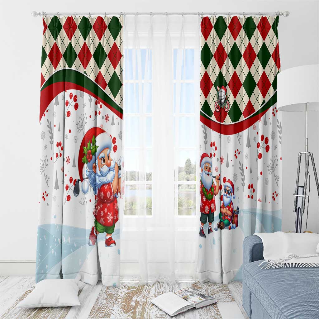 Santa Golf Club Window Curtain Christmas Winter Style - Wonder Print Shop