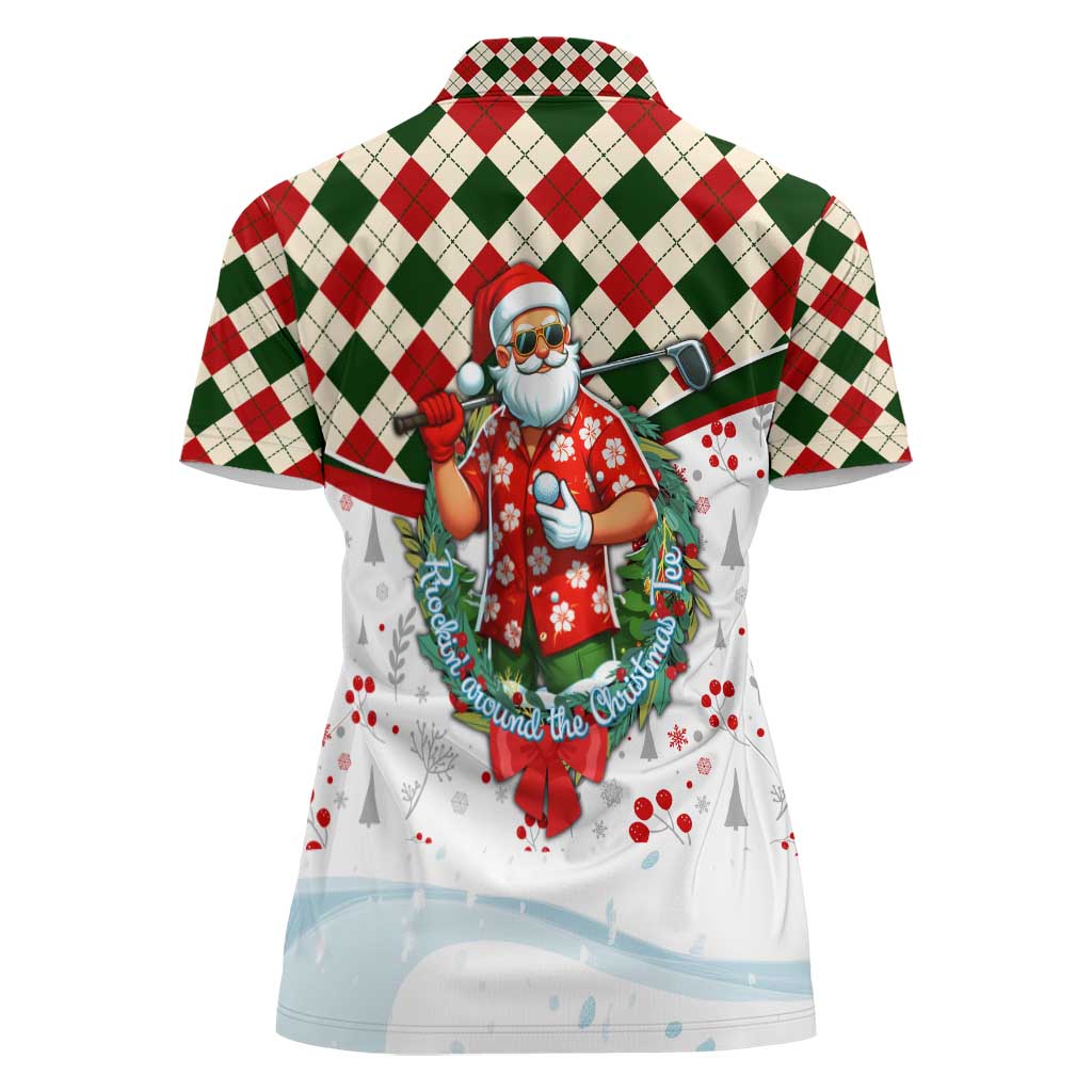 Santa Golf Club Women Polo Shirt Christmas Winter Style - Wonder Print Shop