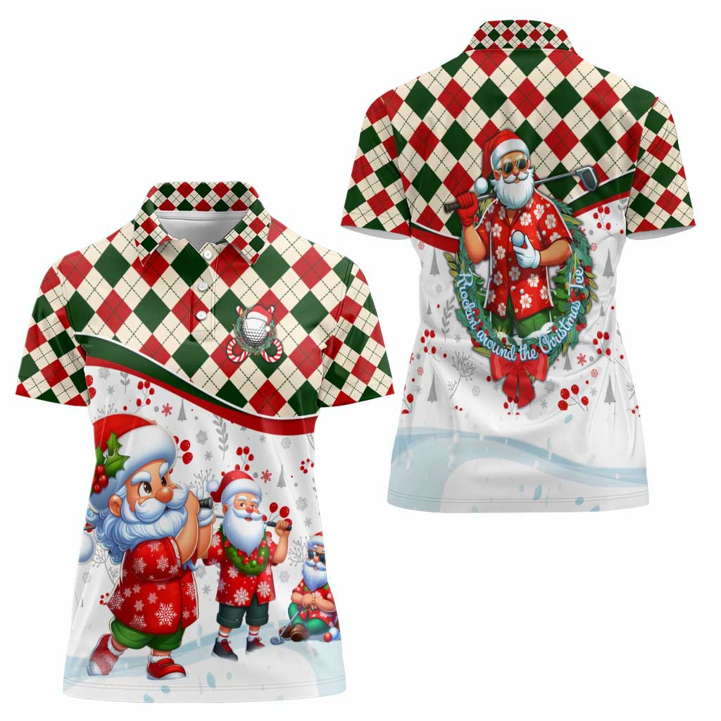 Santa Golf Club Women Polo Shirt Christmas Winter Style - Wonder Print Shop