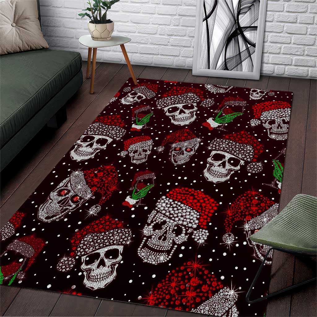 Xmas Skulls Love Christmas Cocktails Area Rug - Wonder Print Shop