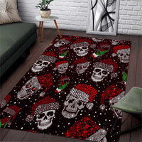 Xmas Skulls Love Christmas Cocktails Area Rug - Wonder Print Shop