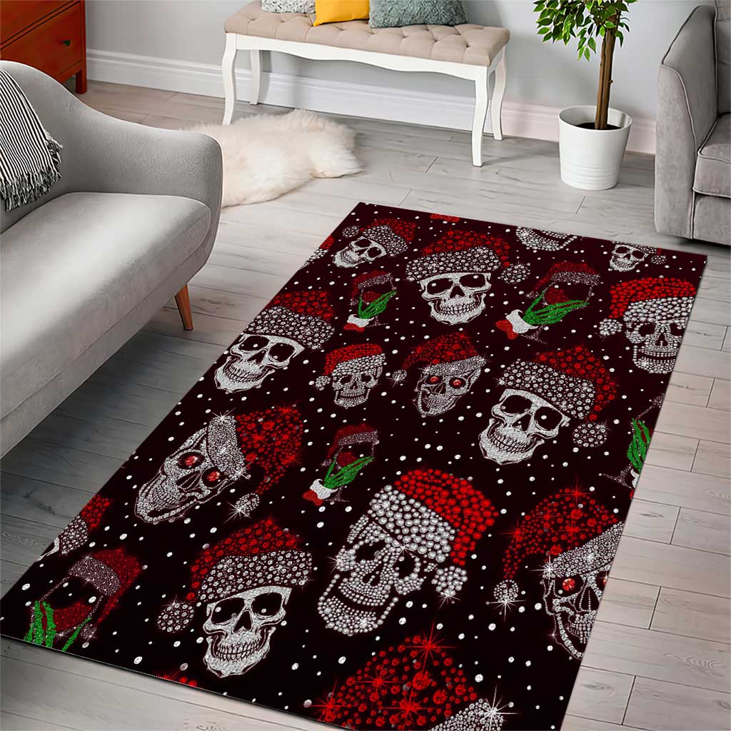 Xmas Skulls Love Christmas Cocktails Area Rug - Wonder Print Shop