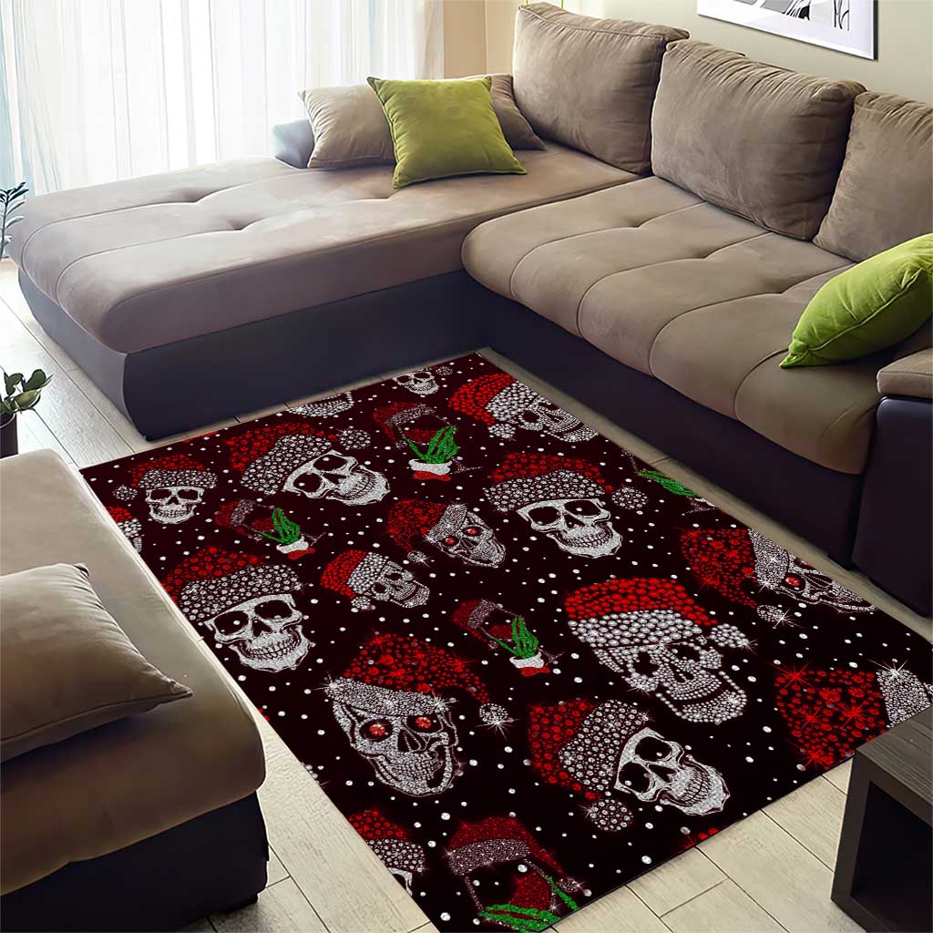 Xmas Skulls Love Christmas Cocktails Area Rug - Wonder Print Shop