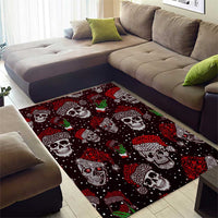 Xmas Skulls Love Christmas Cocktails Area Rug - Wonder Print Shop
