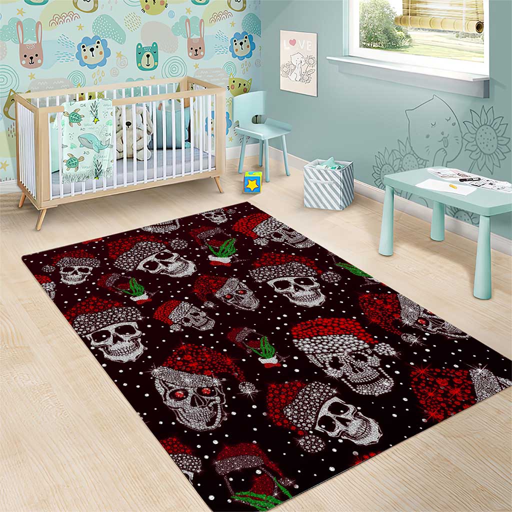 Xmas Skulls Love Christmas Cocktails Area Rug - Wonder Print Shop