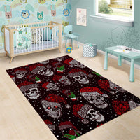 Xmas Skulls Love Christmas Cocktails Area Rug - Wonder Print Shop