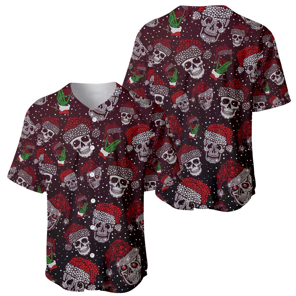 Xmas Skulls Love Christmas Cocktails Baseball Jersey - Wonder Print Shop
