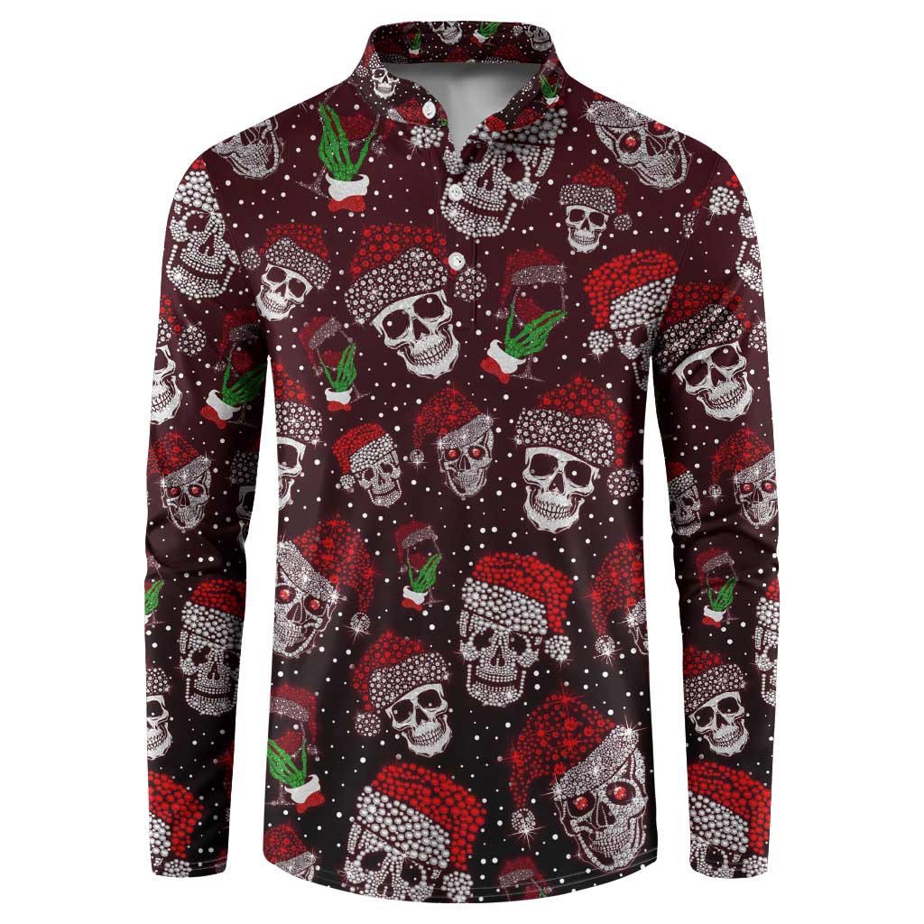 Xmas Skulls Love Christmas Cocktails Button Sweatshirt - Wonder Print Shop