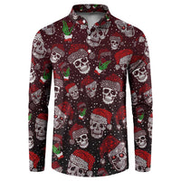 Xmas Skulls Love Christmas Cocktails Button Sweatshirt - Wonder Print Shop