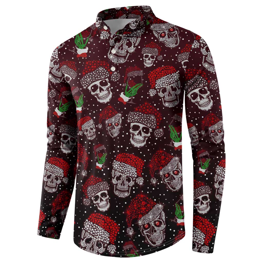 Xmas Skulls Love Christmas Cocktails Button Sweatshirt - Wonder Print Shop