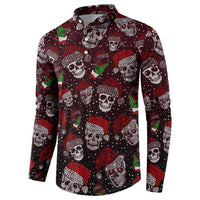 Xmas Skulls Love Christmas Cocktails Button Sweatshirt - Wonder Print Shop
