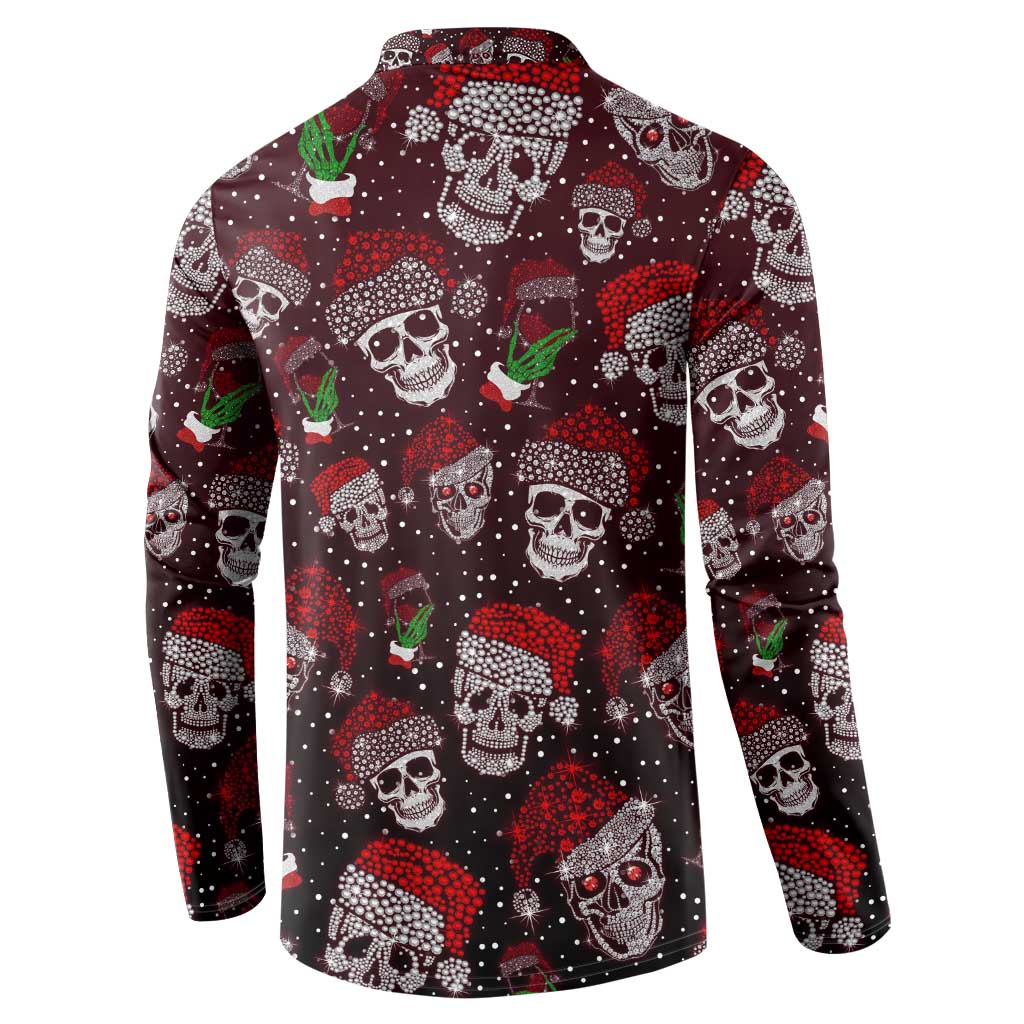 Xmas Skulls Love Christmas Cocktails Button Sweatshirt - Wonder Print Shop