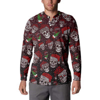 Xmas Skulls Love Christmas Cocktails Button Sweatshirt - Wonder Print Shop