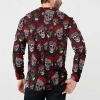 Xmas Skulls Love Christmas Cocktails Button Sweatshirt - Wonder Print Shop
