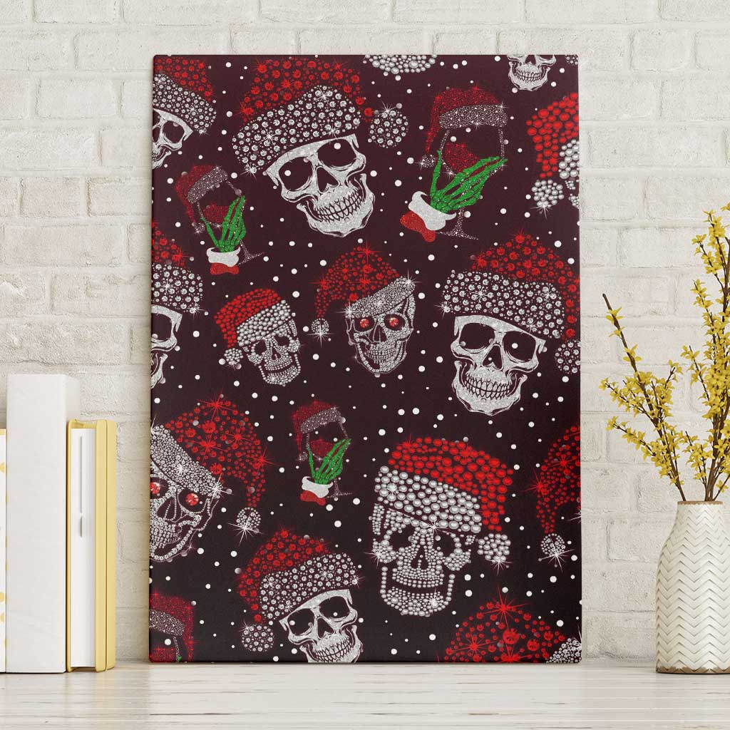 Xmas Skulls Love Christmas Cocktails Canvas Wall Art - Wonder Print Shop