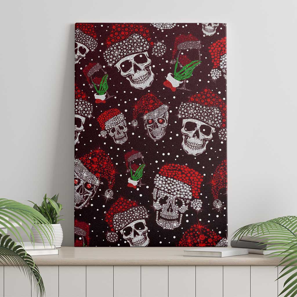 Xmas Skulls Love Christmas Cocktails Canvas Wall Art - Wonder Print Shop