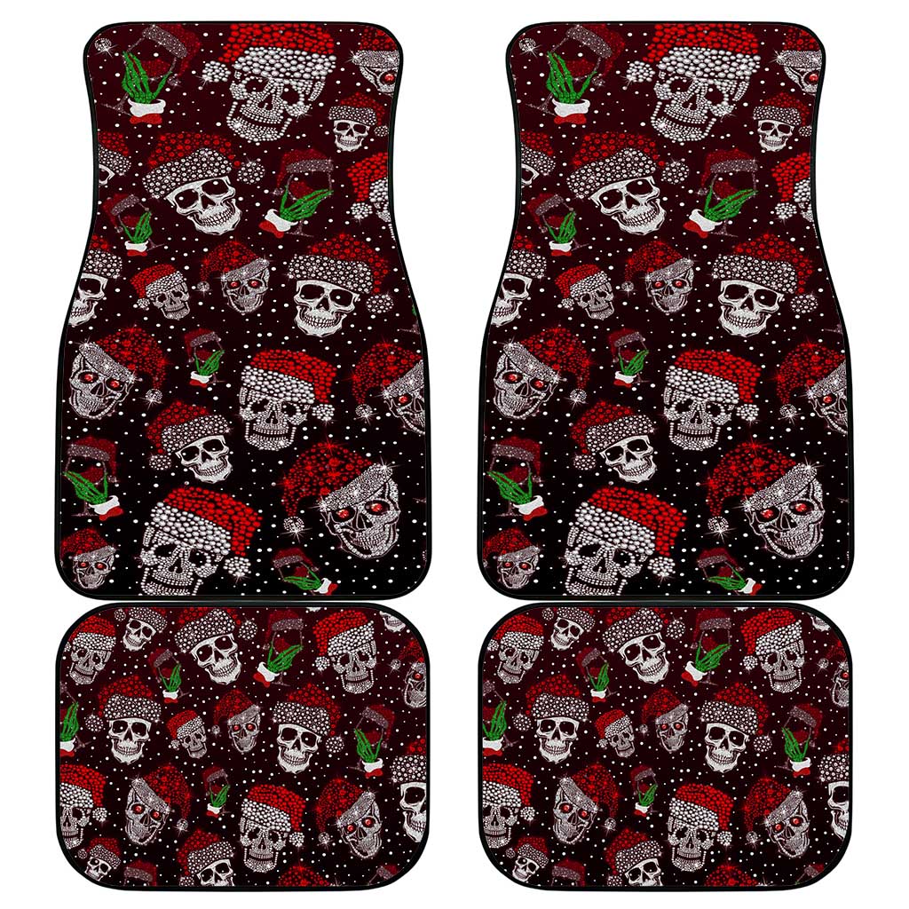 Xmas Skulls Love Christmas Cocktails Car Mats - Wonder Print Shop