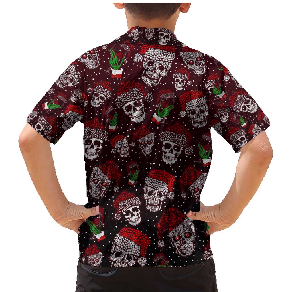 Xmas Skulls Love Christmas Cocktails Family Matching Mermaid Dress and Hawaiian Shirt - Wonder Print Shop