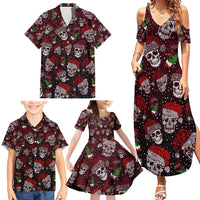 Xmas Skulls Love Christmas Cocktails Family Matching Summer Maxi Dress and Hawaiian Shirt - Wonder Print Shop