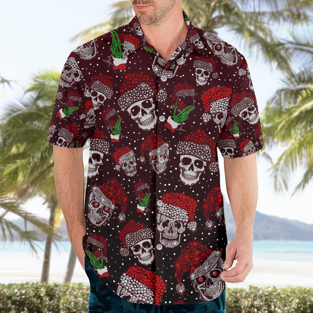 Xmas Skulls Love Christmas Cocktails Hawaiian Shirt - Wonder Print Shop