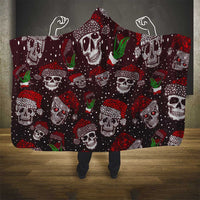 Xmas Skulls Love Christmas Cocktails Hooded Blanket