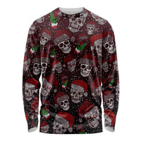 Xmas Skulls Love Christmas Cocktails Long Sleeve Shirt - Wonder Print Shop
