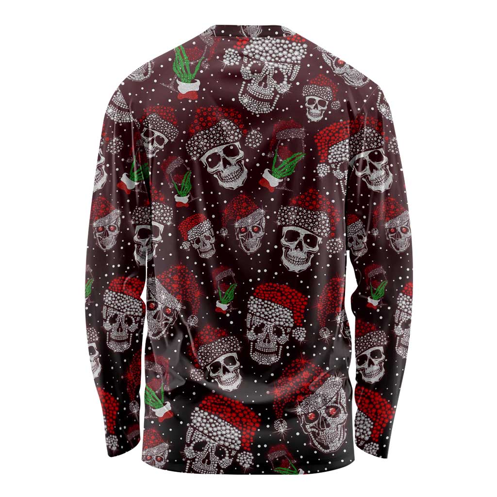 Xmas Skulls Love Christmas Cocktails Long Sleeve Shirt - Wonder Print Shop