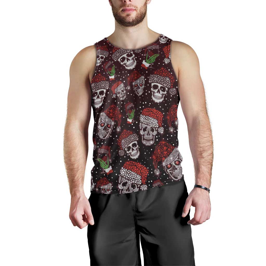 Xmas Skulls Love Christmas Cocktails Men Tank Top - Wonder Print Shop