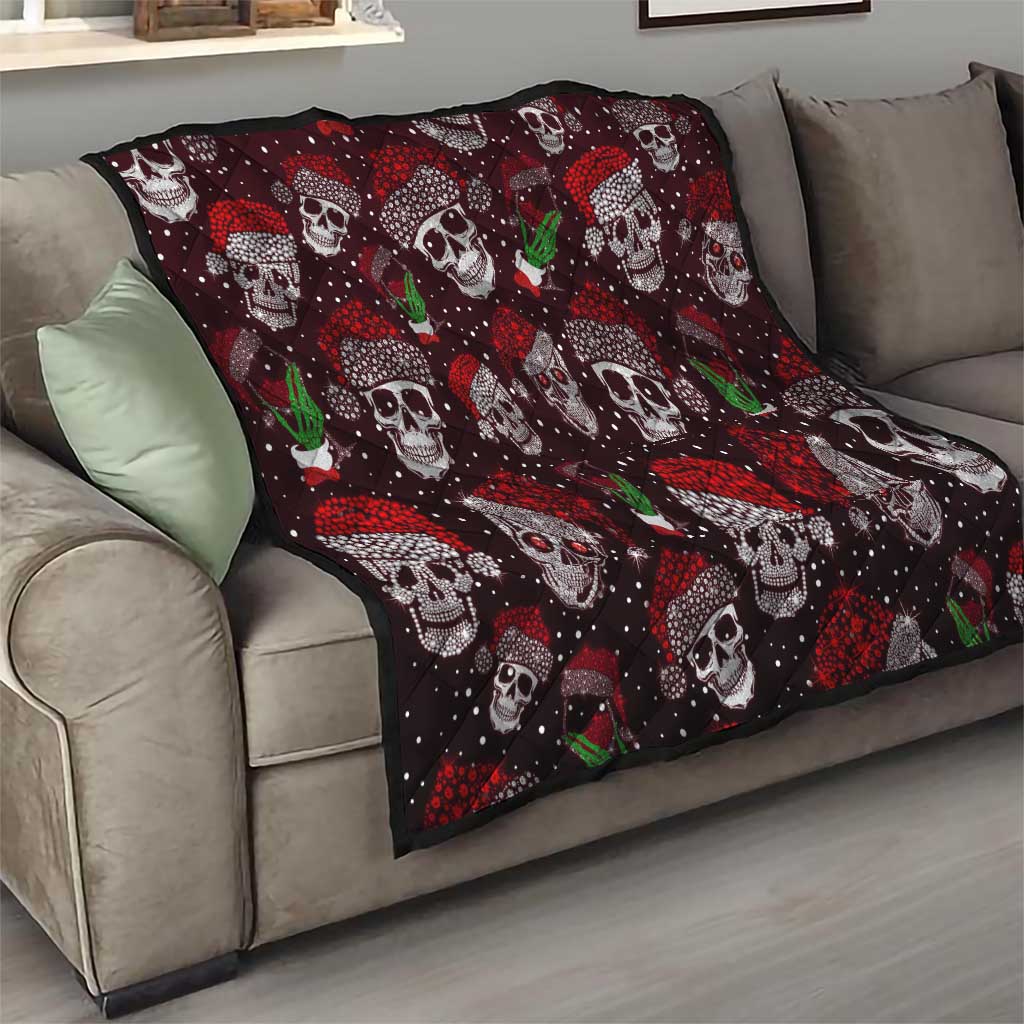 Xmas Skulls Love Christmas Cocktails Quilt - Wonder Print Shop