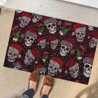 Xmas Skulls Love Christmas Cocktails Rubber Doormat - Wonder Print Shop