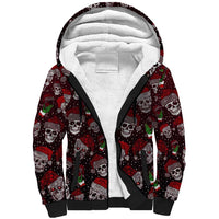 Xmas Skulls Love Christmas Cocktails Sherpa Hoodie - Wonder Print Shop