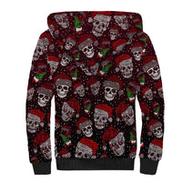 Xmas Skulls Love Christmas Cocktails Sherpa Hoodie - Wonder Print Shop