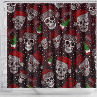 Xmas Skulls Love Christmas Cocktails Shower Curtain