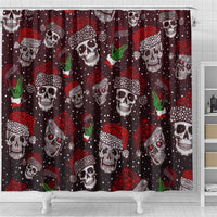Xmas Skulls Love Christmas Cocktails Shower Curtain