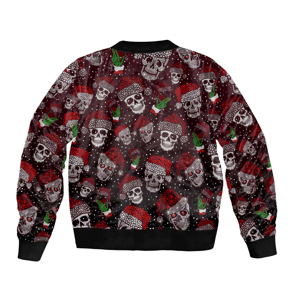 Xmas Skulls Love Christmas Cocktails Sleeve Zip Bomber Jacket - Wonder Print Shop